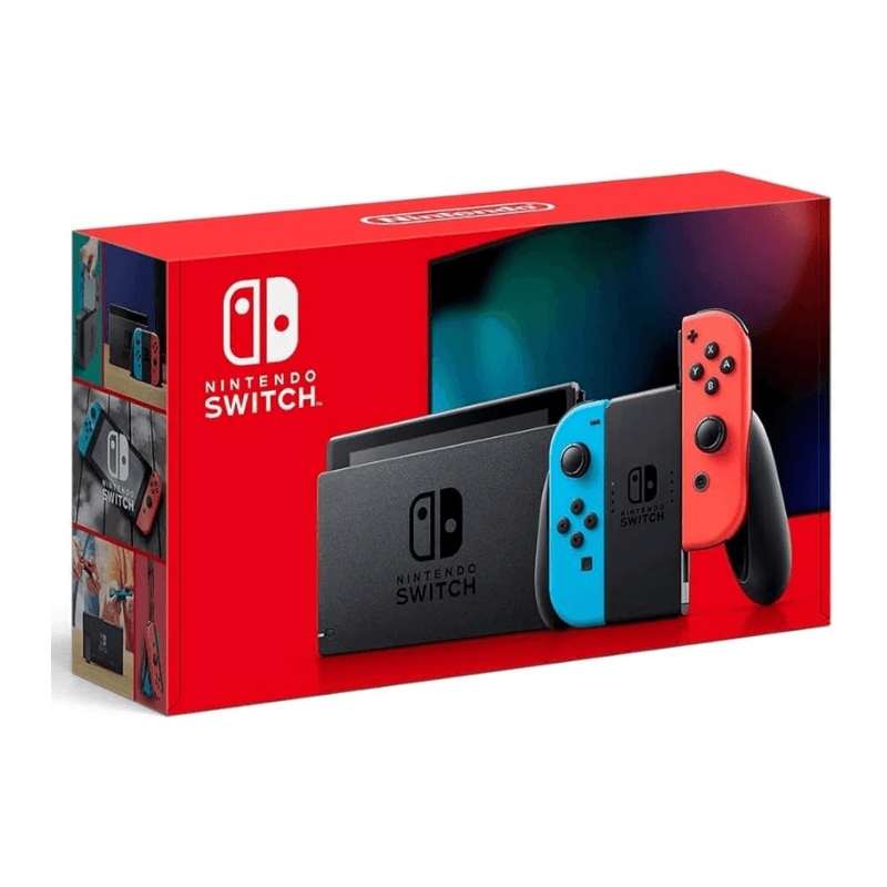 Nintendo Switch V2 with Neon Blue and Neon Red